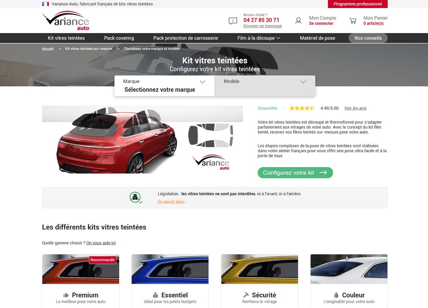 Kit vitres teintées