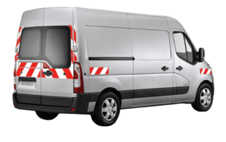 Red car with tinted film roll Red car with tinted film roll