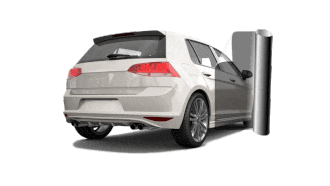 White car next to a roll of headlight film White car next to a roll of headlight film