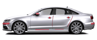 Perfil de coche gris con protecciones en algunas zonas Perfil de coche gris con protecciones en algunas zonas