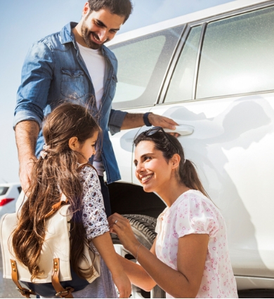 Protection auto famille voiture blanche