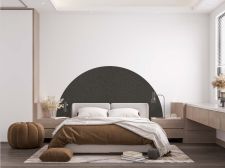 Vinyl imitation cuir mat marron Demi-rond