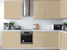 Adhésif imitation cuir mat beige Façade de cuisine