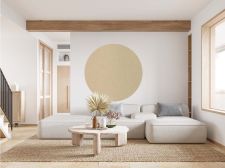 Adesivo in similpelle beige Rotondo