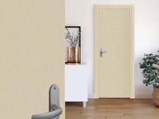 Puerta adhesiva efecto cuero mate color hueso