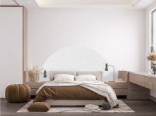 Vinile decorativo in pelle bianca in mezzo quadrato rotondo
