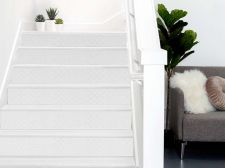 Vinilo decorativo de cuero blanco en forma cuadrada Contremarche Vinilo decorativo de cuero blanco en forma cuadrada Contremarche