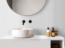 Rivestimento quadrato decorativo in pelle bianca