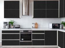 Vinilo adhesivo cuero negro Frente cocina Vinilo adhesivo cuero negro Frente cocina
