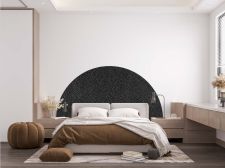Black and silver leather-effect decorative adhesive Half-round