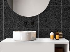 Black and silver leather-effect decorative adhesive Wall tiles