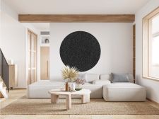 Adhésif décoratif effet cuir noir et argent Rond