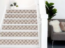 Adhésif pour meuble tissu matelassé beige Contremarche