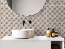 Adhésif pour meuble tissu matelassé beige Carrelage mural