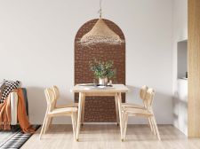 Tessuto adesivo design marrone scuro Arche