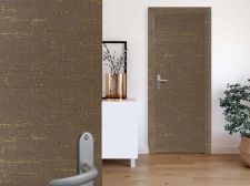 Adesivo in tessuto imitazione marrone e oro Porta Adesivo in tessuto imitazione marrone e oro Porta