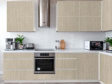 Decorative imitation fabric cladding, beige Kitchen front