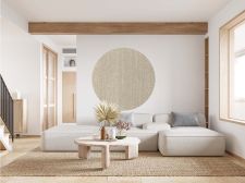 Revêtement décoratif imitation tissu beige Rond