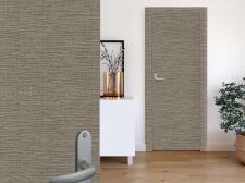 Revêtement décoratif tissu beige et mokka Porte