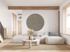 Revêtement décoratif tissu beige et mokka Rond
