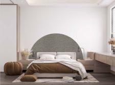 Adesivo in finto tessuto spazzolato, grigio scuro Mezzo tondo Adesivo in finto tessuto spazzolato, grigio scuro Mezzo tondo