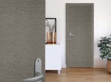Adhesivo de imitación de tejido cepillado gris oscuro Puerta