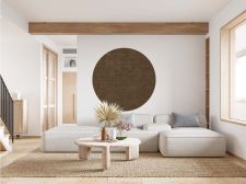 Revêtement décoratif tissu marron brossé Rond