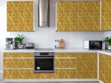 Antique gold fabric-effect decorative cladding Kitchen fronts