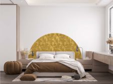Dekorative Verkleidung mit altgoldenem Stoffeffekt Halbrund