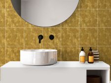 Dekorative Verkleidung mit altgoldenem Stoffeffekt Wandfliesen