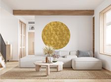 Dekorative Verkleidung mit altgoldenem Stoffeffekt Rund