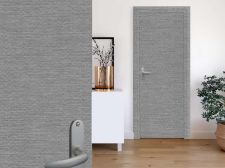 Adhésif décoratif imitation tissu chevron noir et blanc Porte