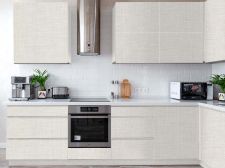 Decorative adhesive imitation beige chevron fabric Kitchen fronts