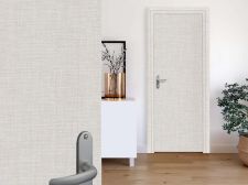 Adhésif décoratif imitation tissu chevron beige Porte