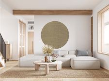 Adhésif décoratif imitation tissu beige foncé  Rond