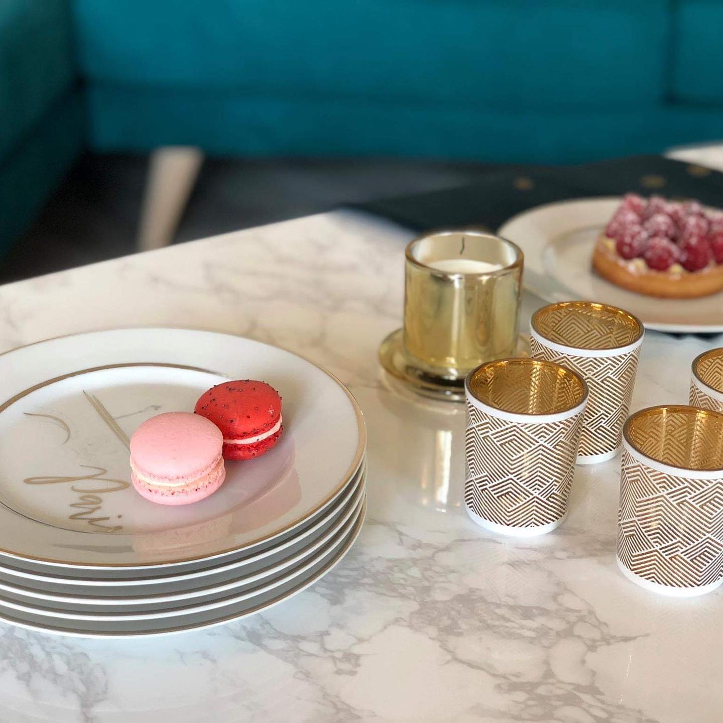 Image : table basse effet marbre blanc Image : table basse effet marbre blanc