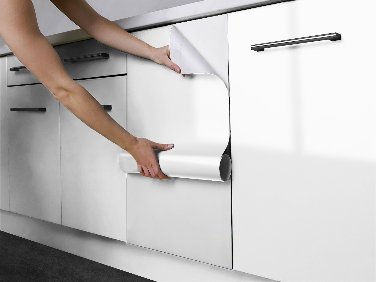 Vinyle adhésif blanc laqué