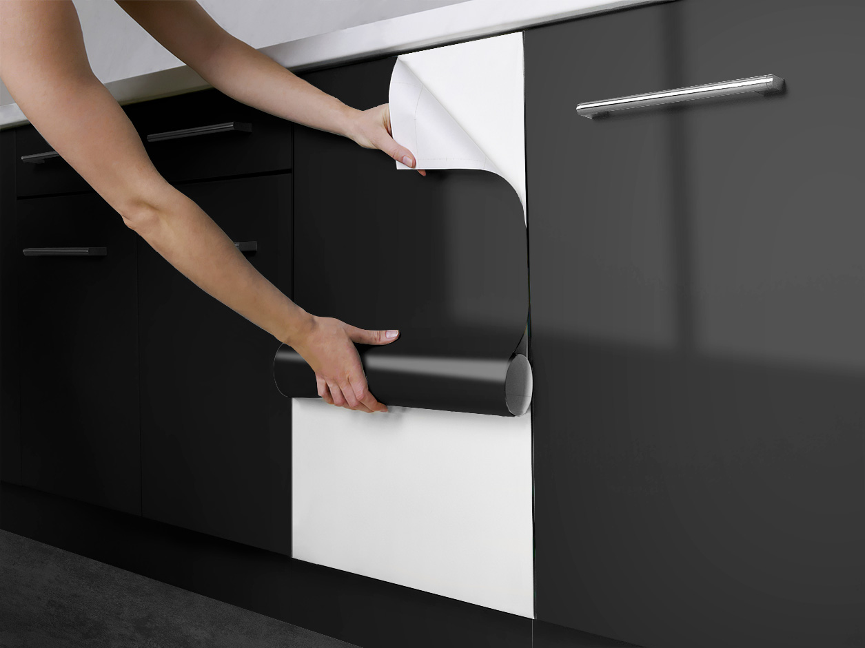 Vinyle décoratif noir laqué