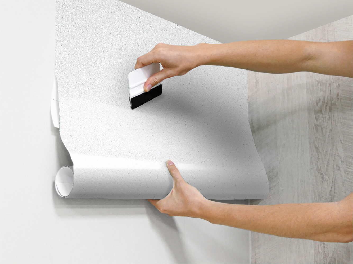 RevĂȘtement glossy blanc Ă fines paillettes argentĂ©es