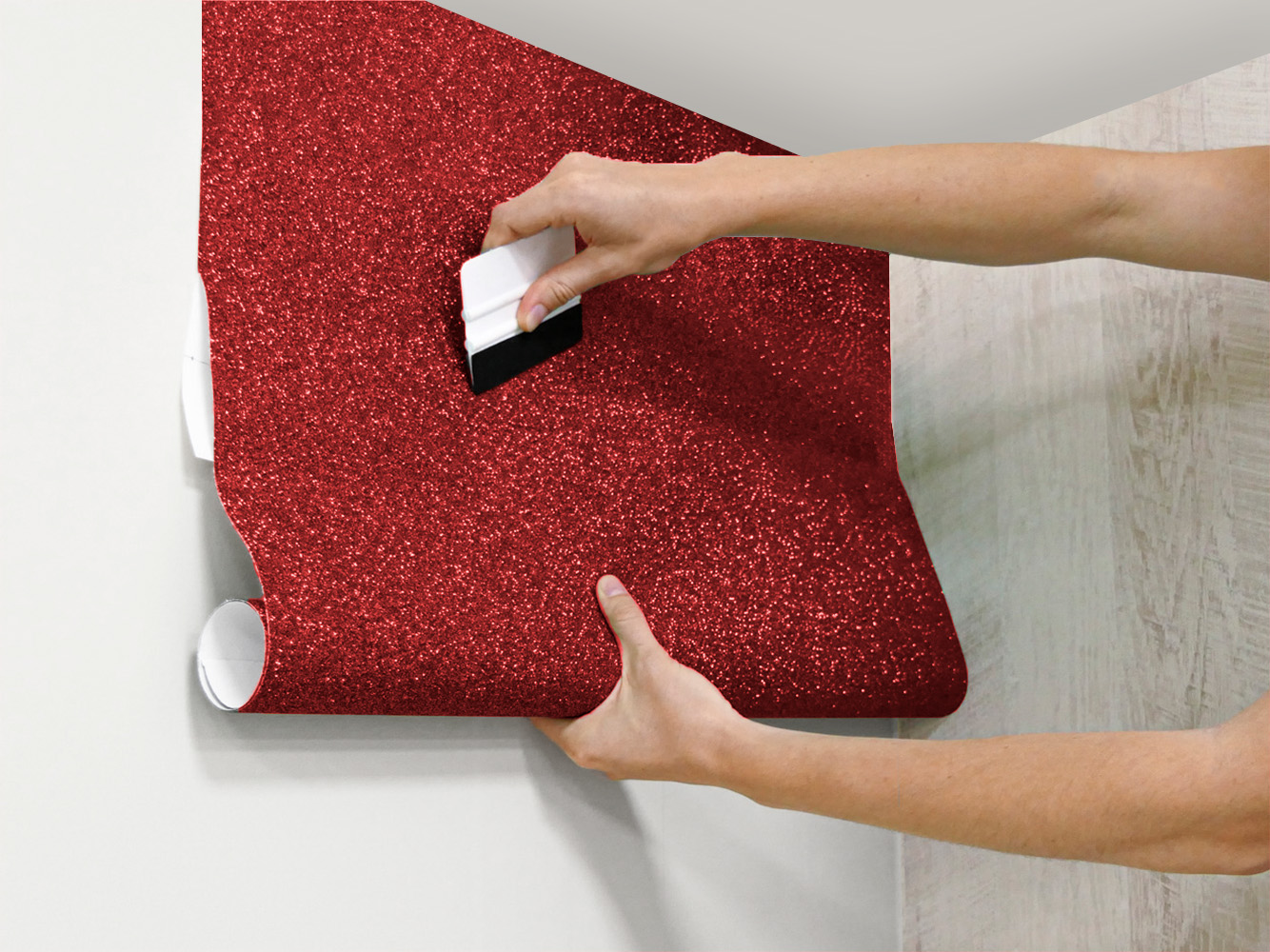 RevĂȘtement mural pailletĂ© rouge