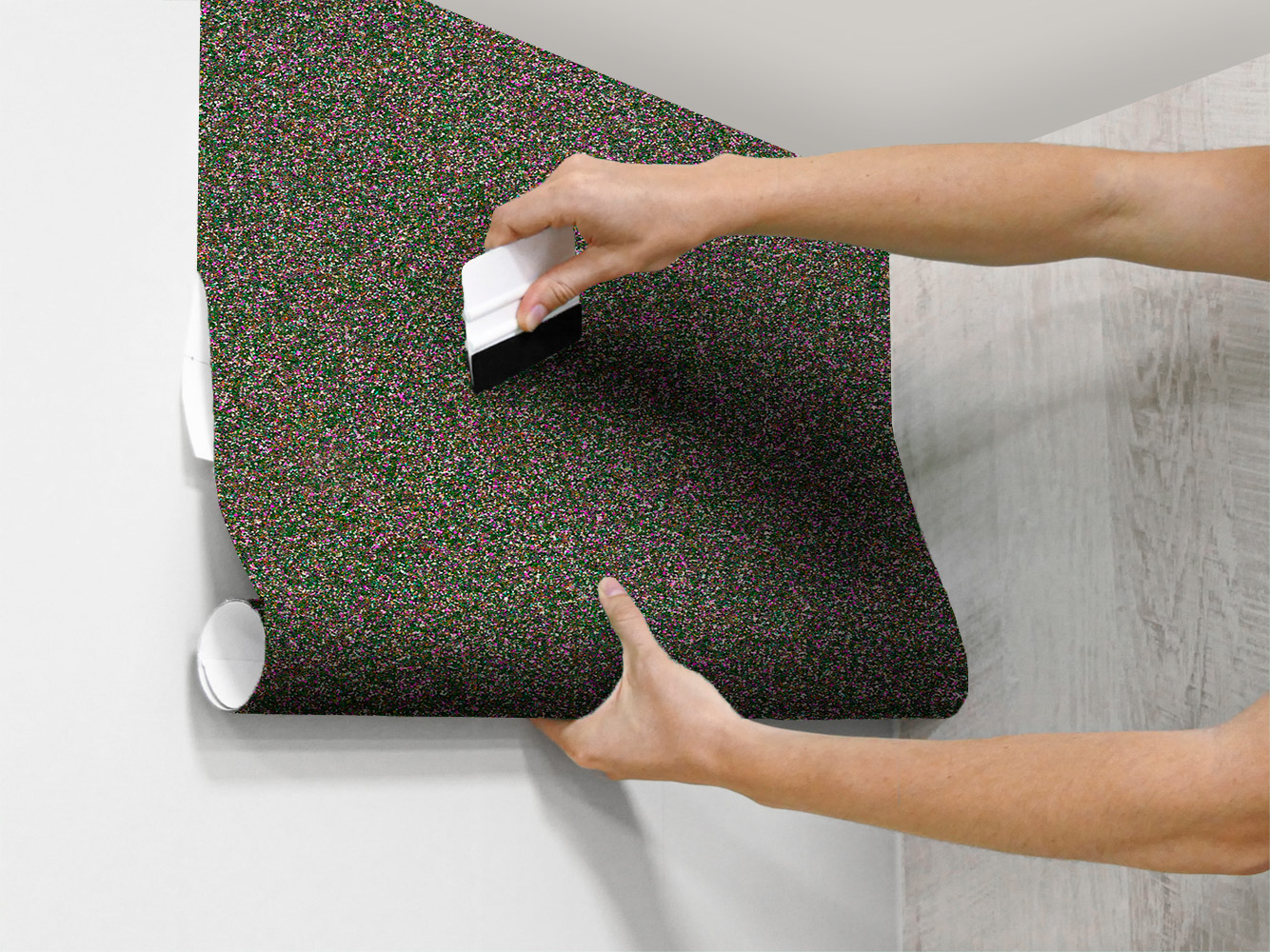 Adhésif décoratif pailleté multicolore