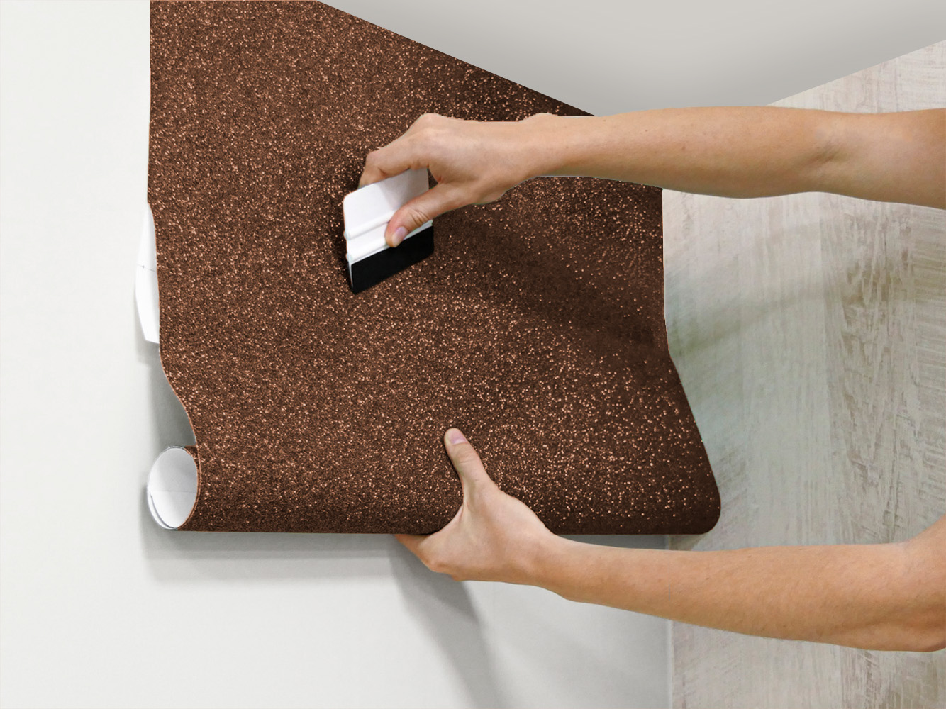 Adhésif décoratif pailleté bronze