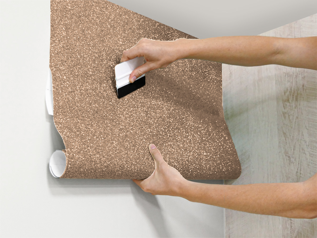 Adhésif décoratif pailleté rose gold