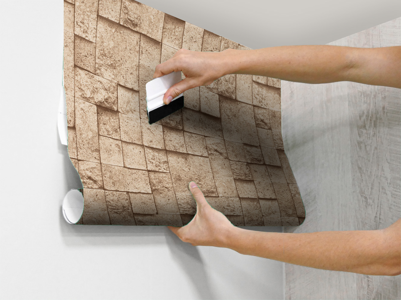 Adhésif effet pierre de parement grises