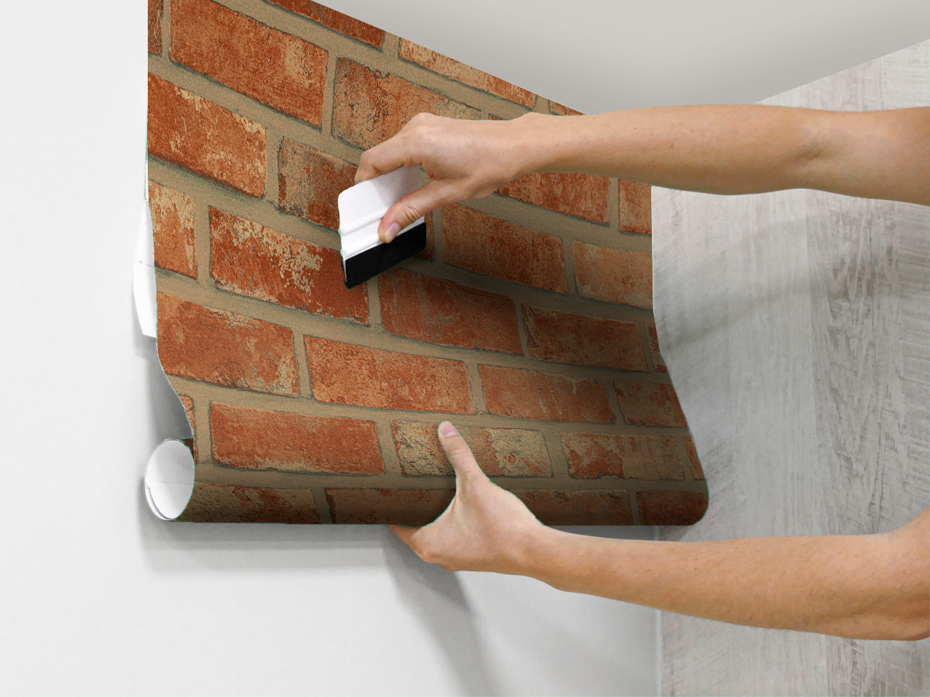 Adhésif briques rouges