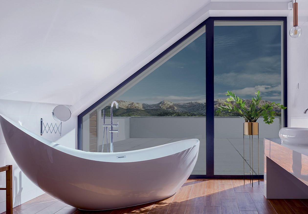 - Luminis Films - Individual film for one-way mirror glass, silver colour, exterior view