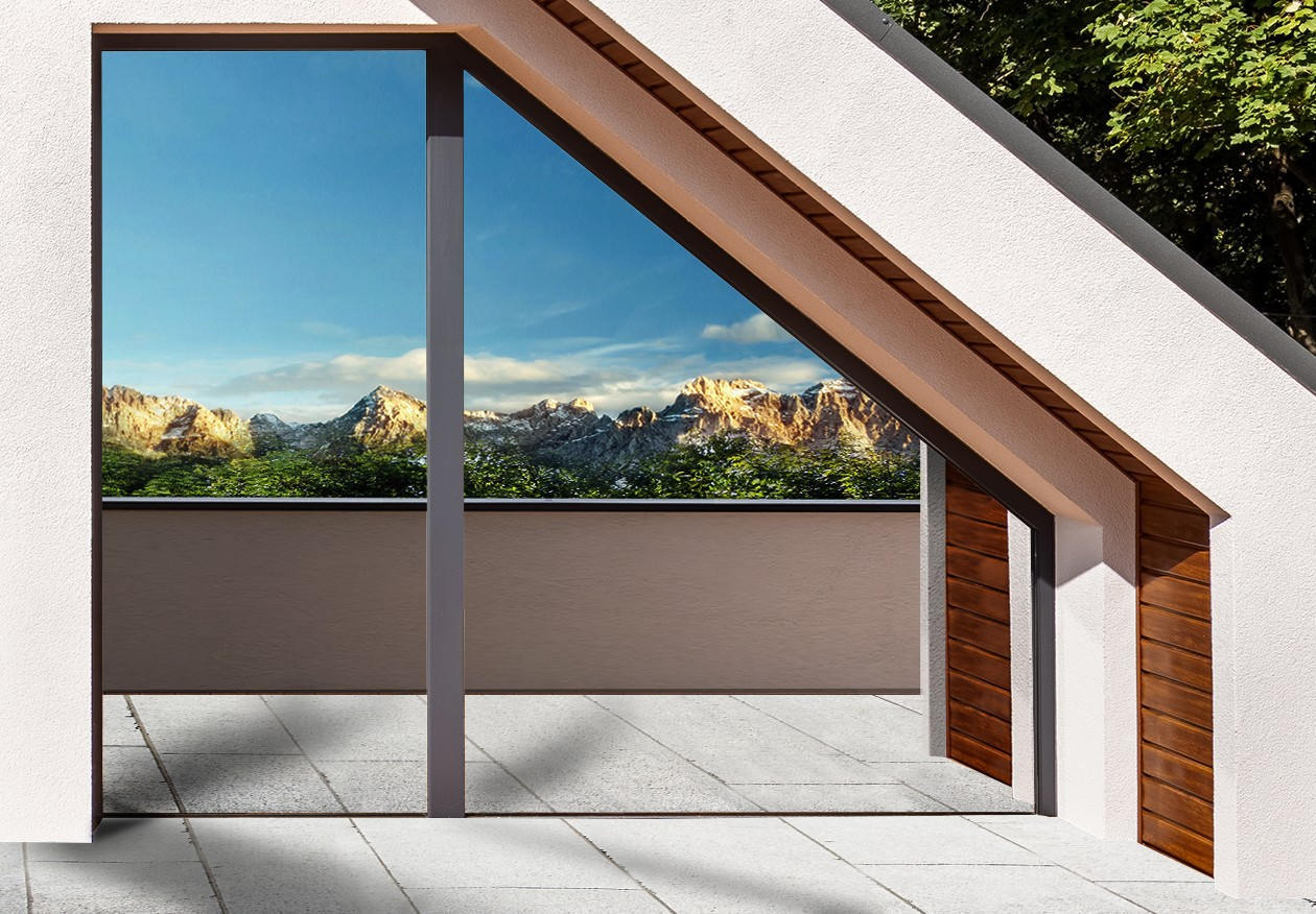 - Luminis Films - Individual film for one-way mirror glass, silver colour, exterior view