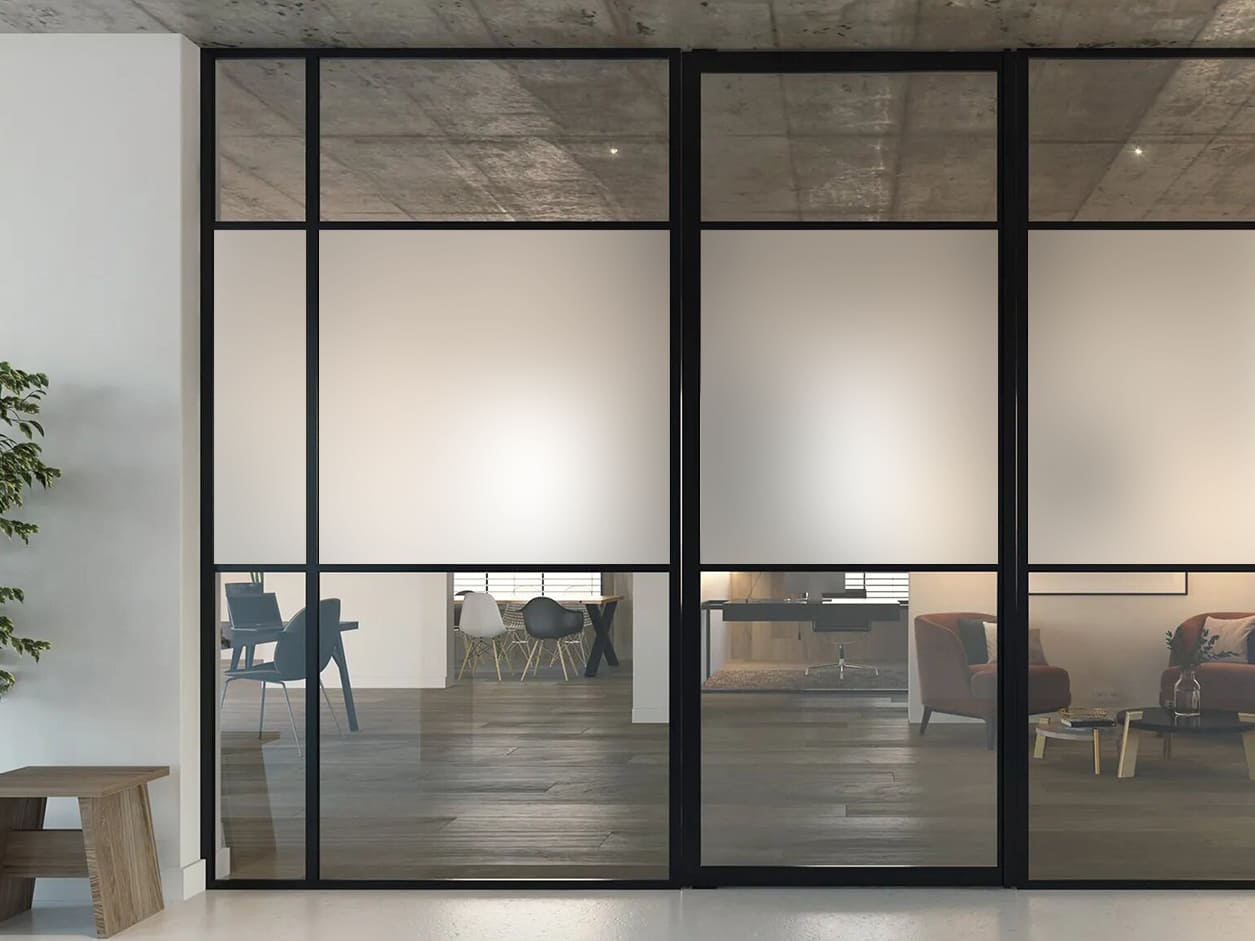 - Luminis Films - Individual Salon équipé du film électrostatique dépoli translucide