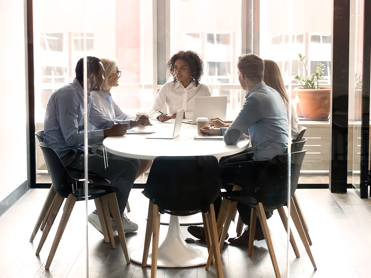 - Luminis Films - Individual Bureau équipé avant et après du film électrostatique dépoli translucide