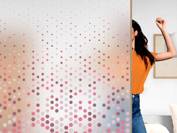  Customisable decorative film with hexagonal degressive pattern Bee. Luminis Films